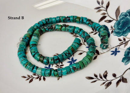 One-Of-A-Kind 7-9mm AAA Natural Turquoise Heishi Rondelle Shape Natural Color Turquoise Gemstones 15.5 Inches Strand #4817