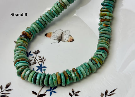 One-Of-A-Kind 12-14mm AAA Natural Turquoise Rondelle Disc Shape Natural Color Turquoise Gemstones 16 Inches Strand #4822