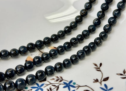 8 mm Smooth Round Dark Gray Hawk Tiger Eyes Natural Gemstone Beads Genuine Natural Tiger Eye Loose Beads #2285