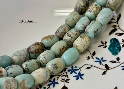 10x14mm 13x18mm Natural Dragon Skin Agate Gemstone Smooth Barrel Shape Blue Green Brown Color Agate Beads Large 1.5mm Hole #4823