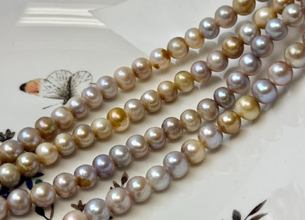 8-9mm AA Half Strand Natural Seaweed Mauve Pink Freshwater Potato Pearls Large 2.2mm Hole Freshwater Beads #P3476
