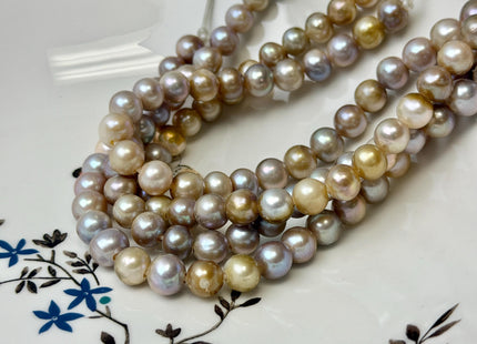 8-9mm AA Half Strand Natural Seaweed Mauve Pink Freshwater Potato Pearls Large 2.2mm Hole Freshwater Beads #P3476