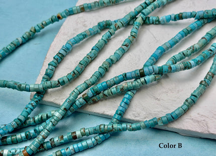 4-4.5 mm Turquoise Heishi Rondelle Shape Gemstones Loose Beads 15.5 Inches Strand #4825