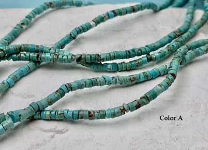 4-4.5 mm Turquoise Heishi Rondelle Shape Gemstones Loose Beads 15.5 Inches Strand #4825