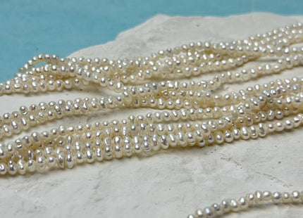 2-3mm Natural White Color Seed Potato Freshwater Pearl Beads 15 Inch Strand #P3481