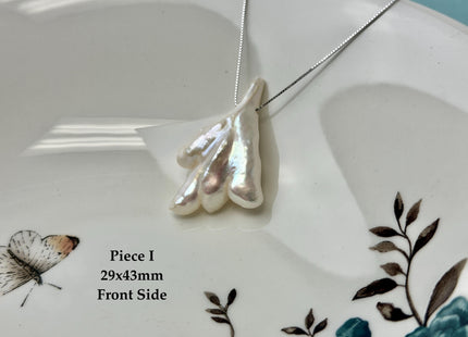 One-Of-A-Kind AAA Rare Natural White Pink Chicken Feet Shape Large 1.2mm Hole Top Drilled Pearl Beads High Luster Jumbo Size Pearl #P3443
