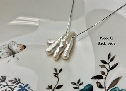 One-Of-A-Kind AAA Rare Natural White Pink Chicken Feet Shape Large 1.2mm Hole Top Drilled Pearl Beads High Luster Jumbo Size Pearl #P3443