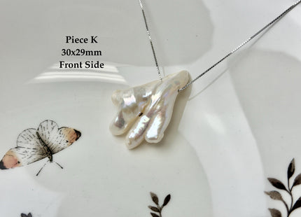 One-Of-A-Kind AAA Rare Natural White Pink Chicken Feet Shape Large 1.2mm Hole Top Drilled Pearl Beads High Luster Jumbo Size Pearl #P3443
