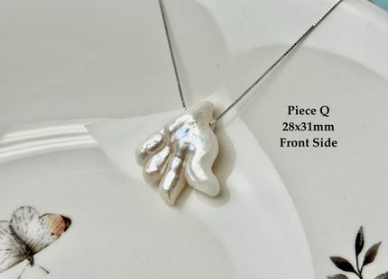 One-Of-A-Kind AAA Rare Natural White Pink Chicken Feet Shape Large 1.2mm Hole Top Drilled Pearl Beads High Luster Jumbo Size Pearl #P3443