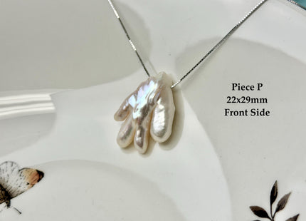 One-Of-A-Kind AAA Rare Natural White Pink Chicken Feet Shape Large 1.2mm Hole Top Drilled Pearl Beads High Luster Jumbo Size Pearl #P3443