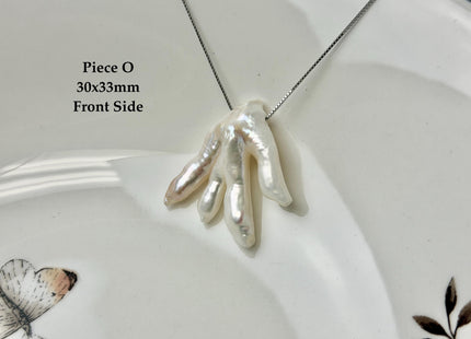 One-Of-A-Kind AAA Rare Natural White Pink Chicken Feet Shape Large 1.2mm Hole Top Drilled Pearl Beads High Luster Jumbo Size Pearl #P3443