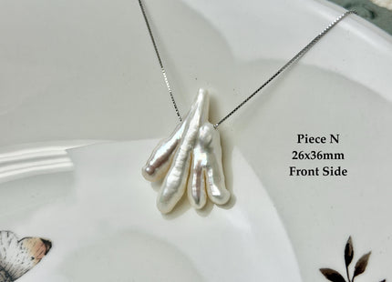 One-Of-A-Kind AAA Rare Natural White Pink Chicken Feet Shape Large 1.2mm Hole Top Drilled Pearl Beads High Luster Jumbo Size Pearl #P3443