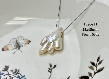 One-Of-A-Kind AAA Rare Natural White Chicken Feet Shape Large 2.2mm Hole Top Drilled Pearl Beads High Luster Jumbo Size Pearl #P3400