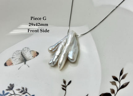 One-Of-A-Kind AAA Rare Natural White Chicken Feet Shape Large 2.2mm Hole Top Drilled Pearl Beads High Luster Jumbo Size Pearl #P3400