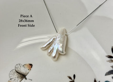 One-Of-A-Kind AAA Rare Natural White Chicken Feet Shape Large 2.2mm Hole Top Drilled Pearl Beads High Luster Jumbo Size Pearl #P3400