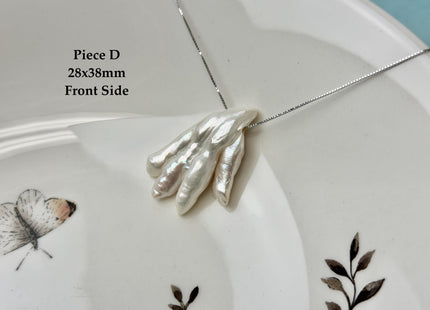 One-Of-A-Kind AAA Rare Natural White Chicken Feet Shape Large 2.2mm Hole Top Drilled Pearl Beads High Luster Jumbo Size Pearl #P3400