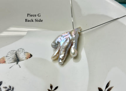 One-Of-A-Kind AAA Rare Natural White Chicken Feet Shape Large 2.2mm Hole Top Drilled Pearl Beads High Luster Jumbo Size Pearl #P3400