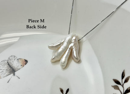 One-Of-A-Kind AAA Rare Natural White Chicken Feet Shape Large 2.2mm Hole Top Drilled Pearl Beads High Luster Jumbo Size Pearl #P3400