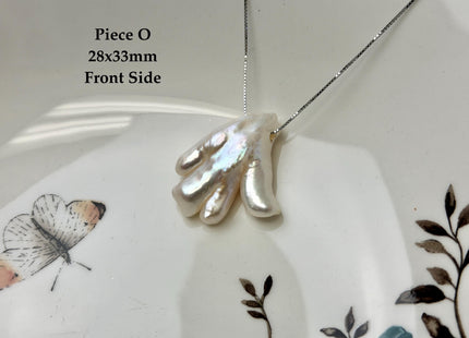 One-Of-A-Kind AAA Rare Natural White Chicken Feet Shape Large 2.2mm Hole Top Drilled Pearl Beads High Luster Jumbo Size Pearl #P3400