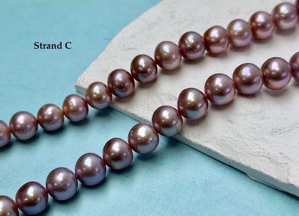 One-Of-A-Kind 10-14 mm AAA Very Rare Natural Mauve Pink Freshwater Off Round Edison Pearls High Luster Purple Edison Pearl Beads #P3432