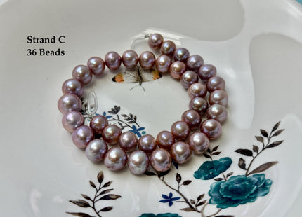 One-Of-A-Kind 10-14 mm AAA Very Rare Natural Mauve Pink Freshwater Off Round Edison Pearls High Luster Purple Edison Pearl Beads #P3432