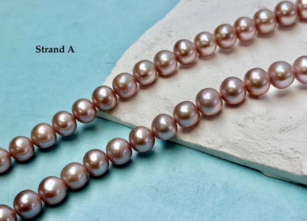One-Of-A-Kind 10-14 mm AAA Very Rare Natural Mauve Pink Freshwater Off Round Edison Pearls High Luster Purple Edison Pearl Beads #P3432