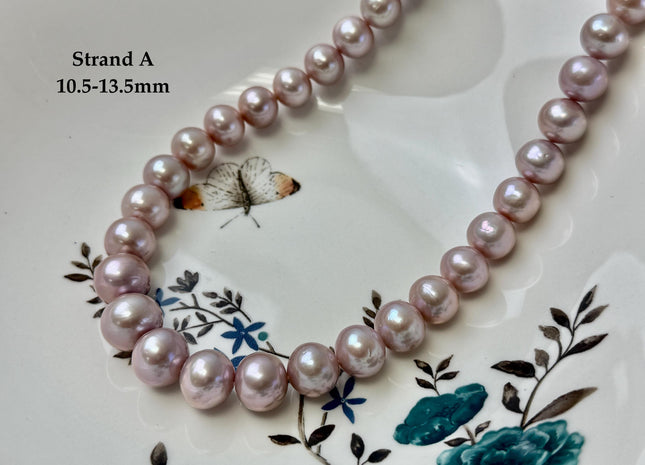 One-Of-A-Kind 10-14 mm AAA Very Rare Natural Mauve Pink Freshwater Off Round Edison Pearls High Luster Purple Edison Pearl Beads #P3432