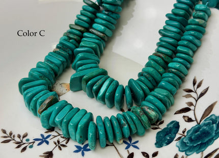 11.5-16 mm Graduated Flat Irregular Square Heishi Shape Turquoise Jasper Gemstone Beads 16Inches Strand #4810