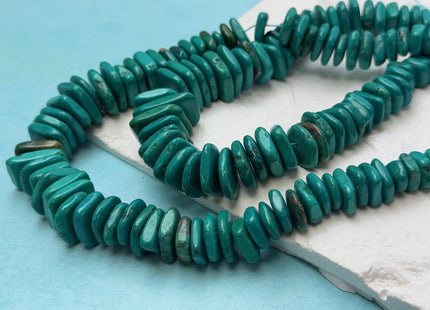 11.5-16 mm Graduated Flat Irregular Square Heishi Shape Turquoise Jasper Gemstone Beads 16Inches Strand #4810