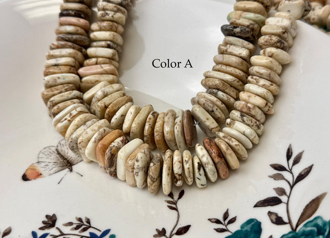 11.5-16 mm Graduated Flat Irregular Square Heishi Shape Turquoise Jasper Gemstone Beads 16Inches Strand #4810