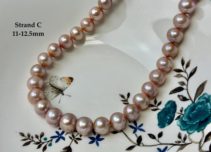 One-Of-A-Kind 10-14 mm AAA Very Rare Natural Mauve Pink Freshwater Off Round Edison Pearls High Luster Purple Edison Pearl Beads #P3433