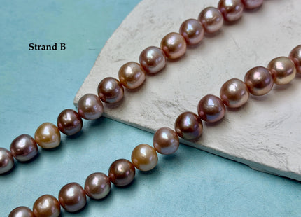 One-Of-A-Kind 10-14 mm AAA Very Rare Natural Mauve Pink Freshwater Off Round Edison Pearls High Luster Purple Edison Pearl Beads #P3433