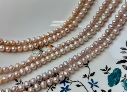 6.5-7mm Natural Pink Peach Mauve Color Potato Freshwater Pearl Beads Genuine Cultured Freshwater Natural Pearls #657