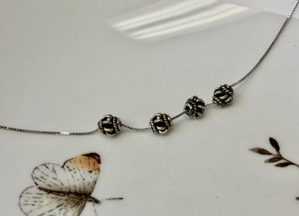 One Piece 6mm 925 Sterling Silver Tibetan Style Silver Spacer Ball Genuine Sterling Silver Spacer Bali Antique Beads #10393