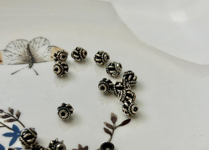 One Piece 6mm 925 Sterling Silver Tibetan Style Silver Spacer Ball Genuine Sterling Silver Spacer Bali Antique Beads #10393