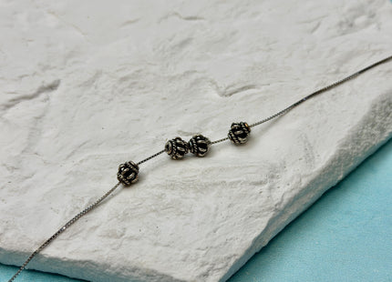 One Piece 6mm 925 Sterling Silver Tibetan Style Silver Spacer Ball Genuine Sterling Silver Spacer Bali Antique Beads #10393