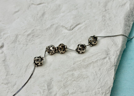 One Piece 7mm 925 Sterling Silver Tibetan Style Silver Spacer Ball Genuine Sterling Silver Spacer Bali Antique Beads #10394