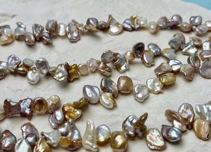 6-8x8-18 mm Natural Seaweed Pink Keshi Top Drilled Freshwater Pearl Beads 16 Inches Strand #P3488