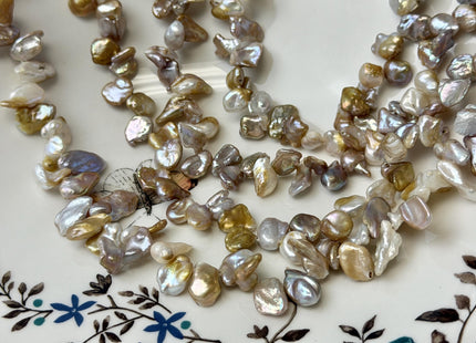 6-8x8-18 mm Natural Seaweed Pink Keshi Top Drilled Freshwater Pearl Beads 16 Inches Strand #P3488