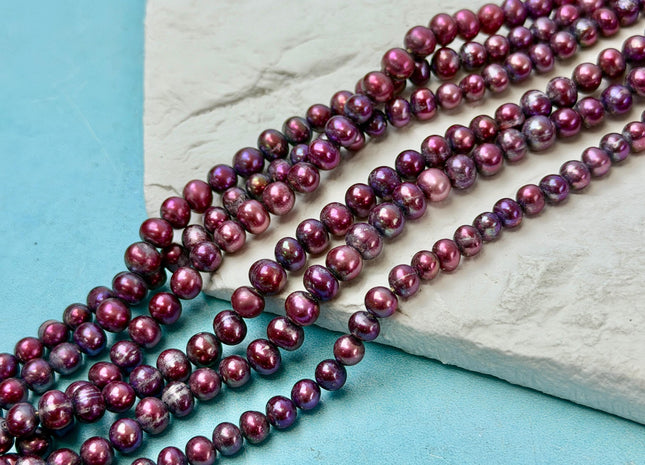 5-5.5 mm Rare Lavender Purple Color Potato Freshwater Pearl Beads 16 Inch Strand C Grade #P3470