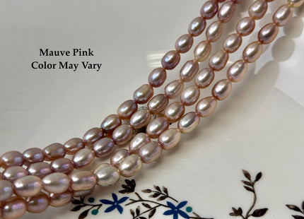 7x9-10 mm AAA Natural Mauve Peach Pink Rice Freshwater Pearl High Luster Freshwater Pearls Beads #P3484