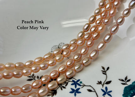 7x9-10 mm AAA Natural Mauve Peach Pink Rice Freshwater Pearl High Luster Freshwater Pearls Beads #P3484