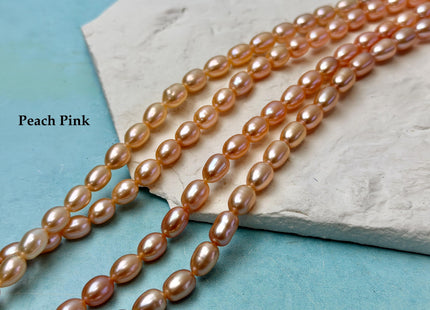 7x9-10 mm AAA Natural Mauve Peach Pink Rice Freshwater Pearl High Luster Freshwater Pearls Beads #P3484