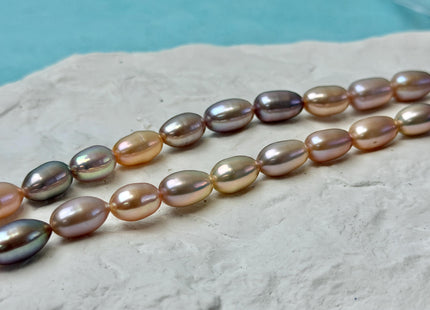 7x9-12 mm AAA Natural Mixed Mauve Peach Pink Rice Freshwater Pearl High Luster Freshwater Pearls Beads #P3485
