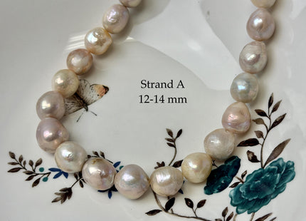 One-Of-A-Kind 9-17 mm Natural White Mauve Pink Baroque Pearl Beads Natural Edison Pearl B Grade #P3453