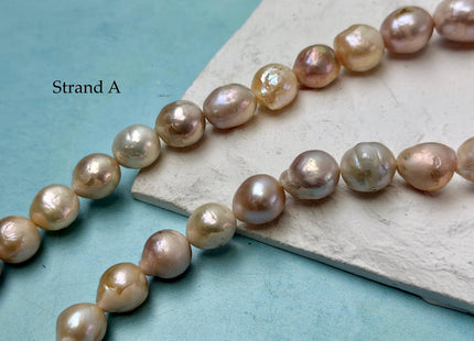 One-Of-A-Kind 9-17 mm Natural White Mauve Pink Baroque Pearl Beads Natural Edison Pearl B Grade #P3453