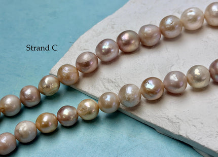 One-Of-A-Kind 9-17 mm Natural White Mauve Pink Baroque Pearl Beads Natural Edison Pearl B Grade #P3453