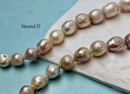 One-Of-A-Kind 9-17 mm Natural White Mauve Pink Baroque Pearl Beads Natural Edison Pearl B Grade #P3453