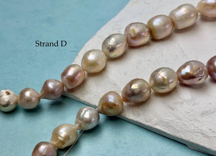 One-Of-A-Kind 9-17 mm Natural White Mauve Pink Baroque Pearl Beads Natural Edison Pearl B Grade #P3453