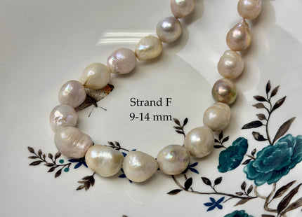 One-Of-A-Kind 9-17 mm Natural White Mauve Pink Baroque Pearl Beads Natural Edison Pearl B Grade #P3453